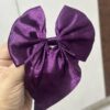 Hair Bow Pins (Satin) - Purple